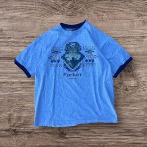 Single stitch white faded Wolf Graphic Tee